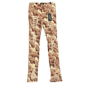 Guapi Limited Edition Drops Men's 38 Red Camo Distressed‎ Skinny Fit Jeans Urban